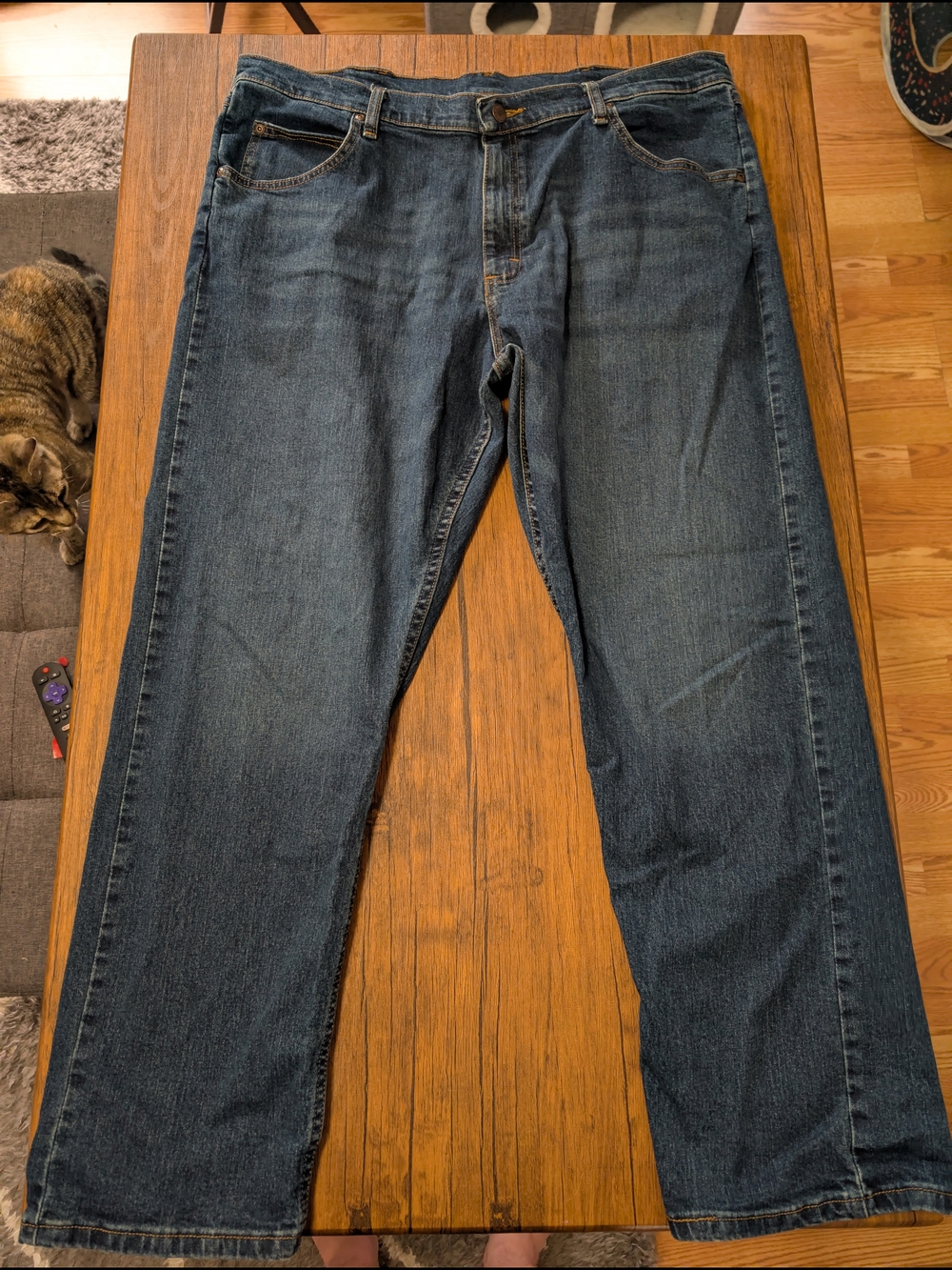 Wrangler Men's Dark Blue Relaxed Fit Jeans 38x30